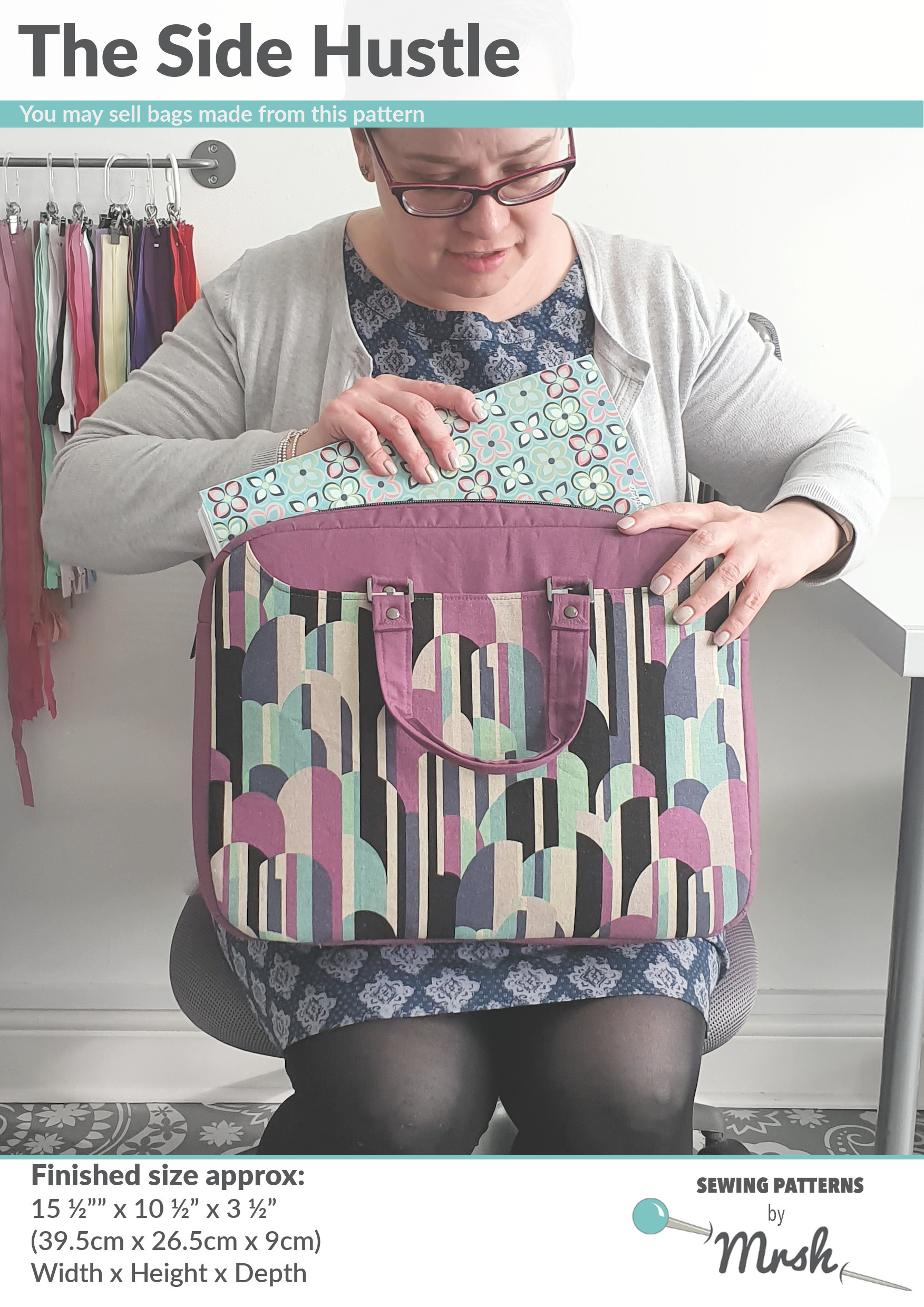 The Side Hustle Bag Pattern from Sewing Patterns by Mrs H Sewing