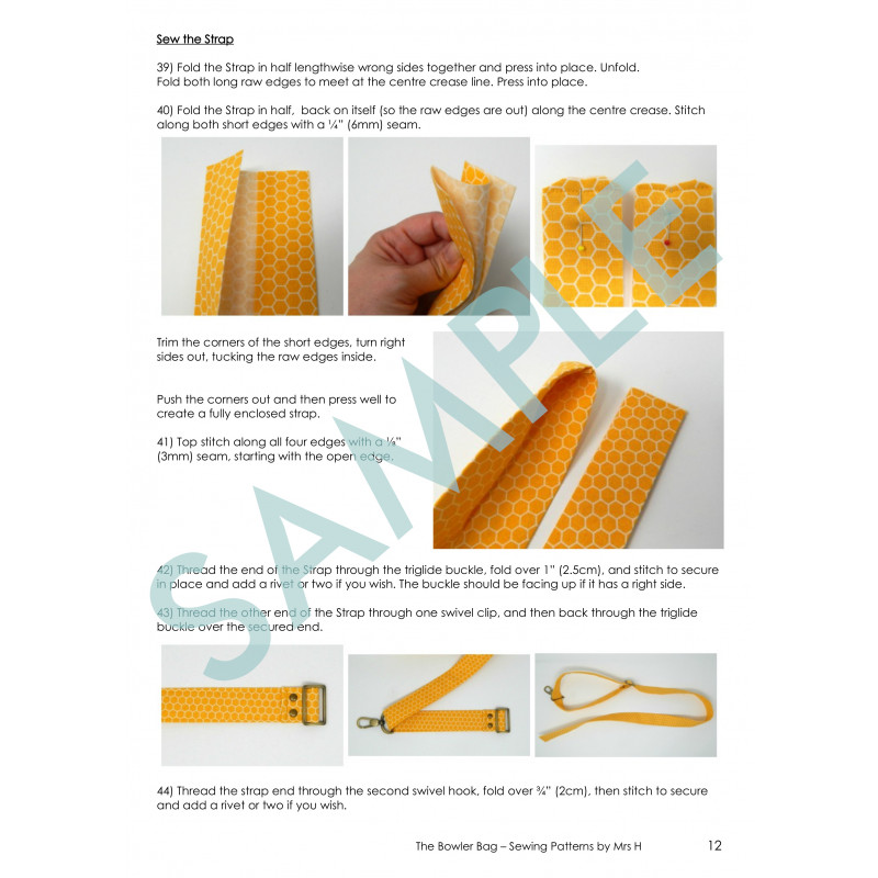 Peek-a-boo Bowler Bag PDF Sewing Pattern 