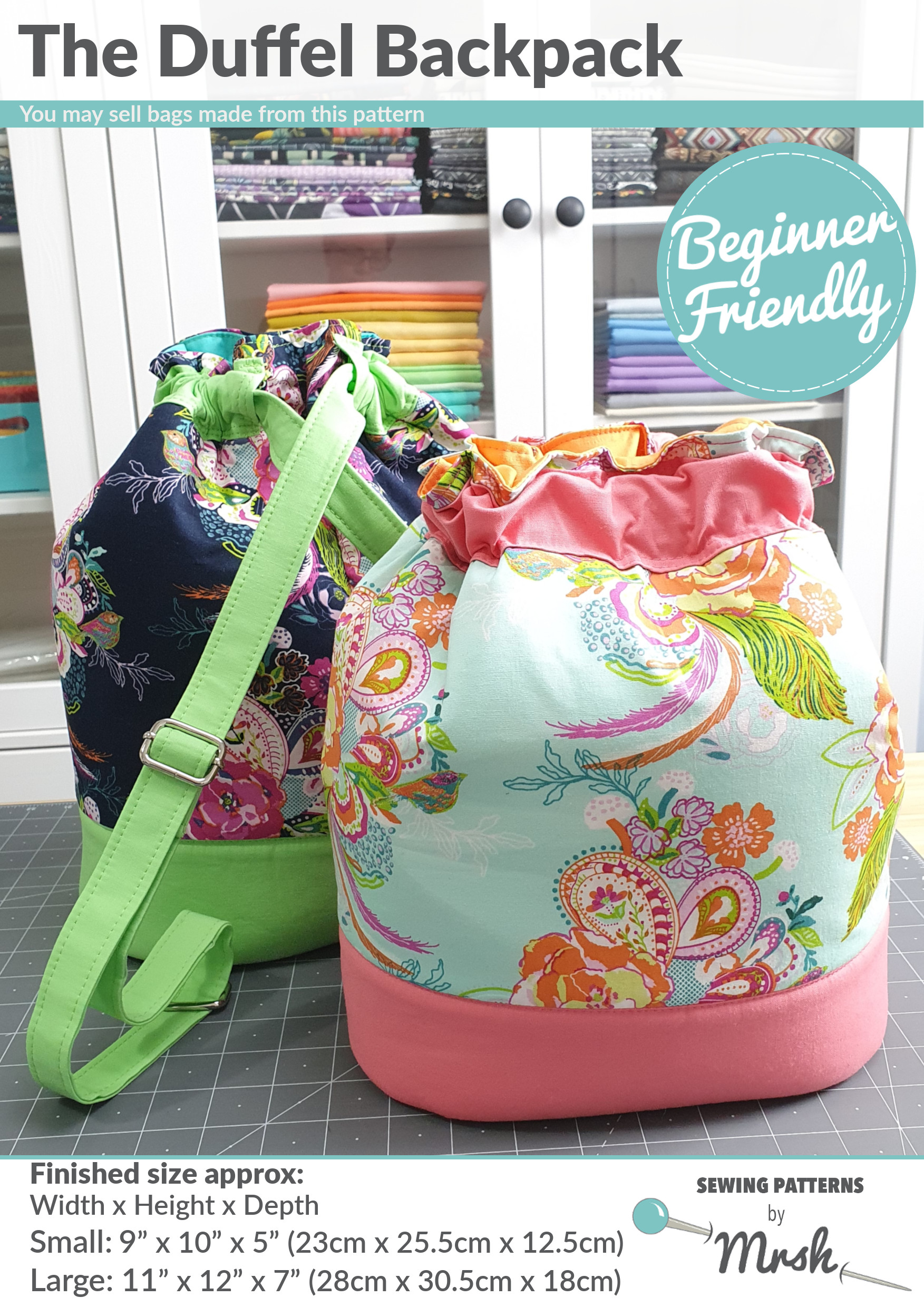The Duffel Backpack sewing pattern - front cover