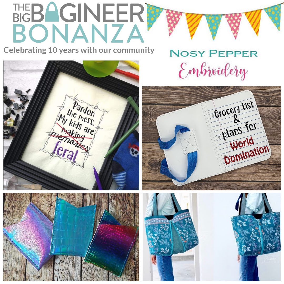 The Nosy Pepper Patterns & Embroidery - sponsoring The Big Bagineer Bonanza 2021