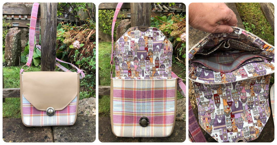 The Button Lock Bag from Sewing Patterns by Mrs H, made by Vanessa Martin